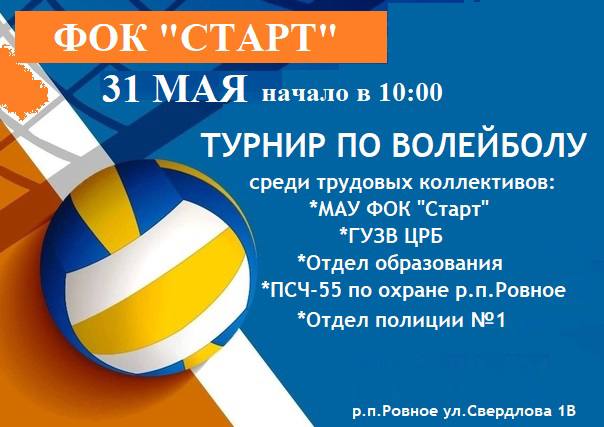 Приглашаем на турнир по волейболу среди трудовых коллективов Ровенского муниципального района..